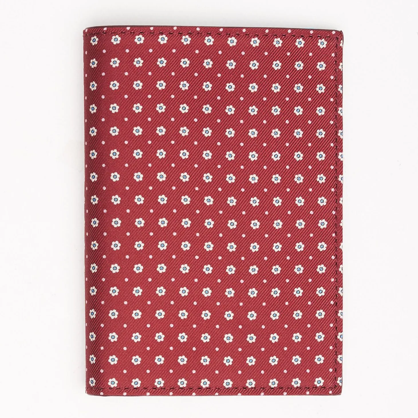 Burgundy Vertical Wallet In Silk And Leather