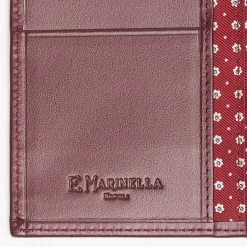 Burgundy Vertical Wallet In Silk And Leather