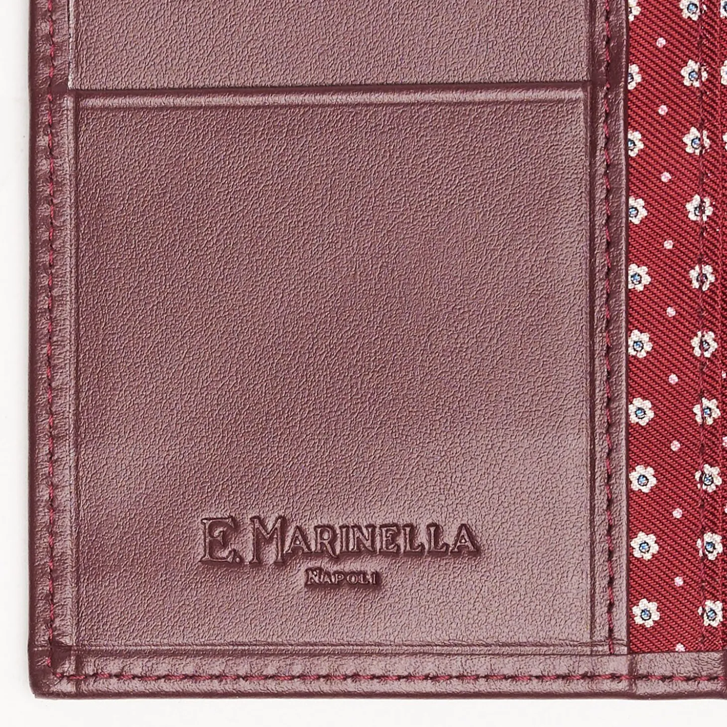 Burgundy Vertical Wallet In Silk And Leather