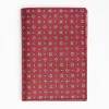Burgundy Vertical Wallet In Silk And Leather