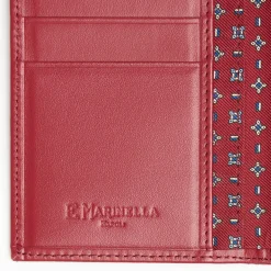 Burgundy Vertical Wallet In Silk And Leather