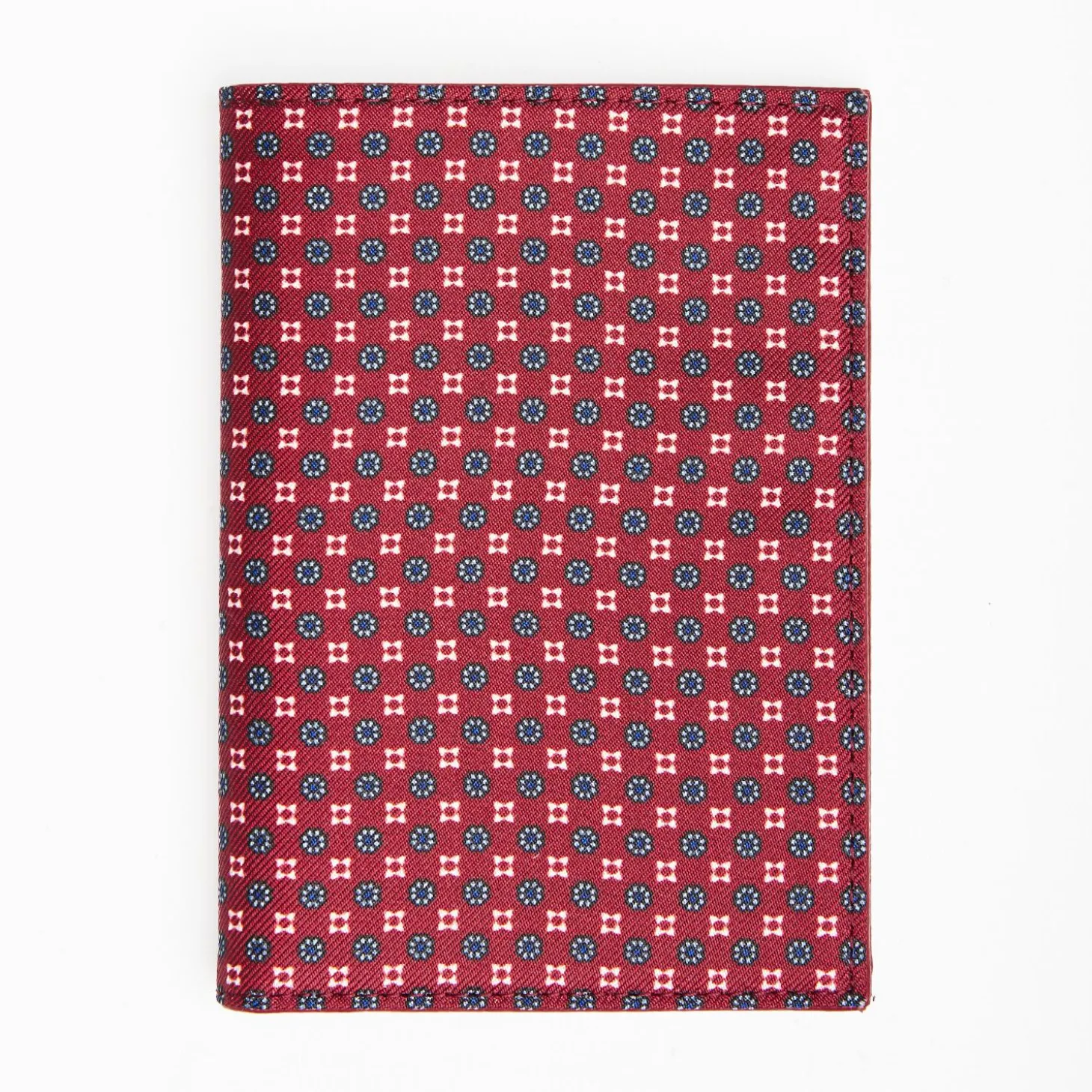 Burgundy Vertical Wallet In Silk And Leather