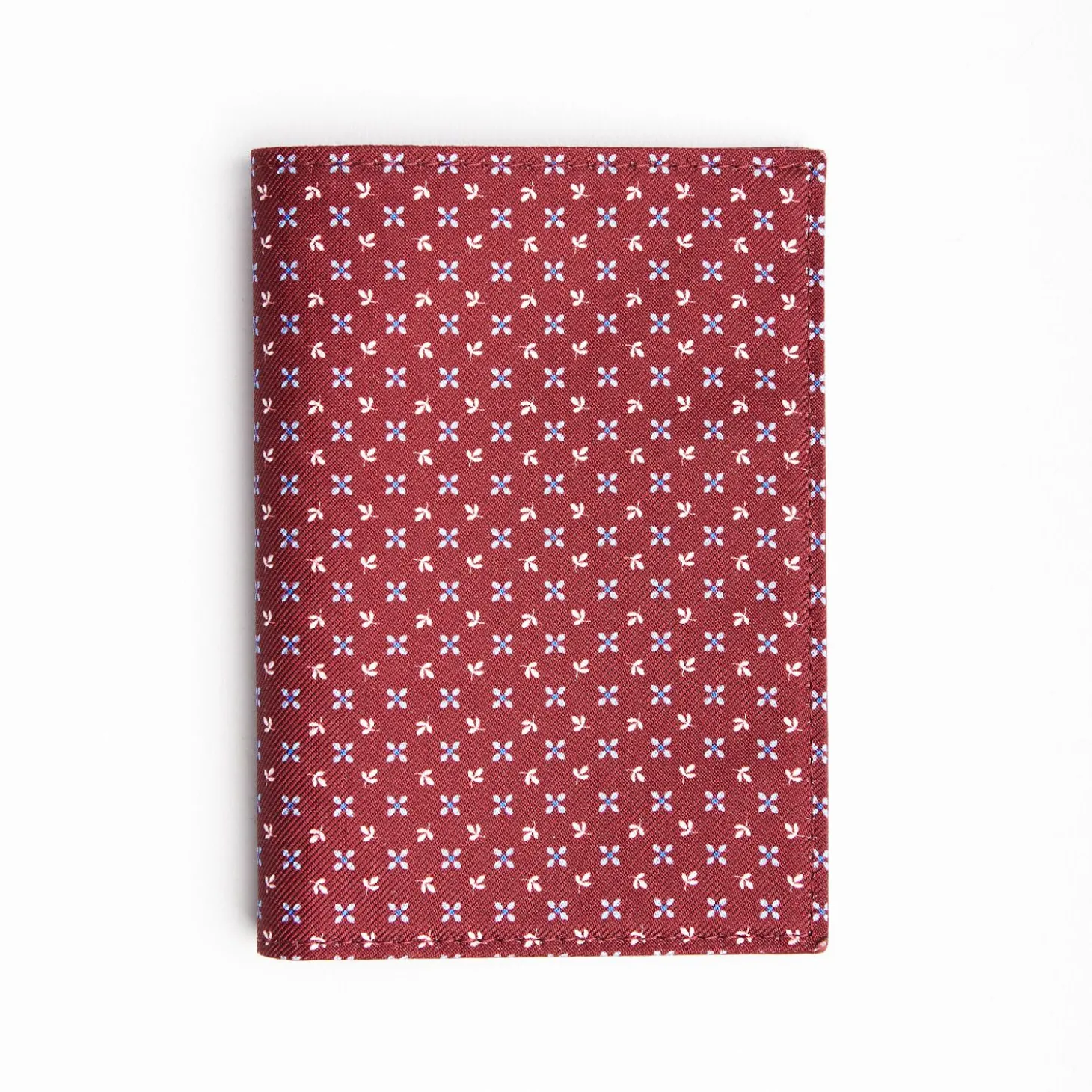 Burgundy Vertical Wallet In Silk And Leather