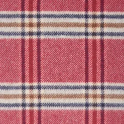 Burgundy Wool Plaid Scarf With Bangs