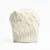 Cable-Knit Beige Wool Hat