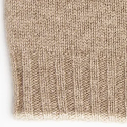Camel And White Bicolor Cashmere Beanie