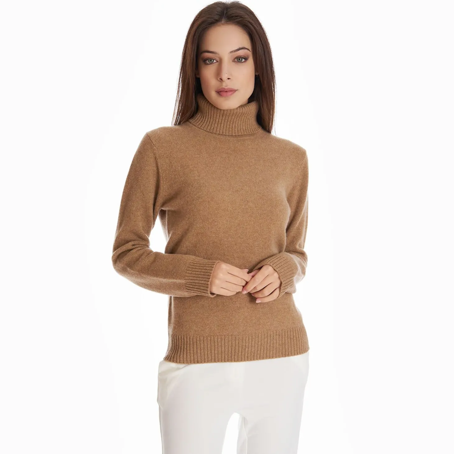 Camel Cashmere Turtleneck