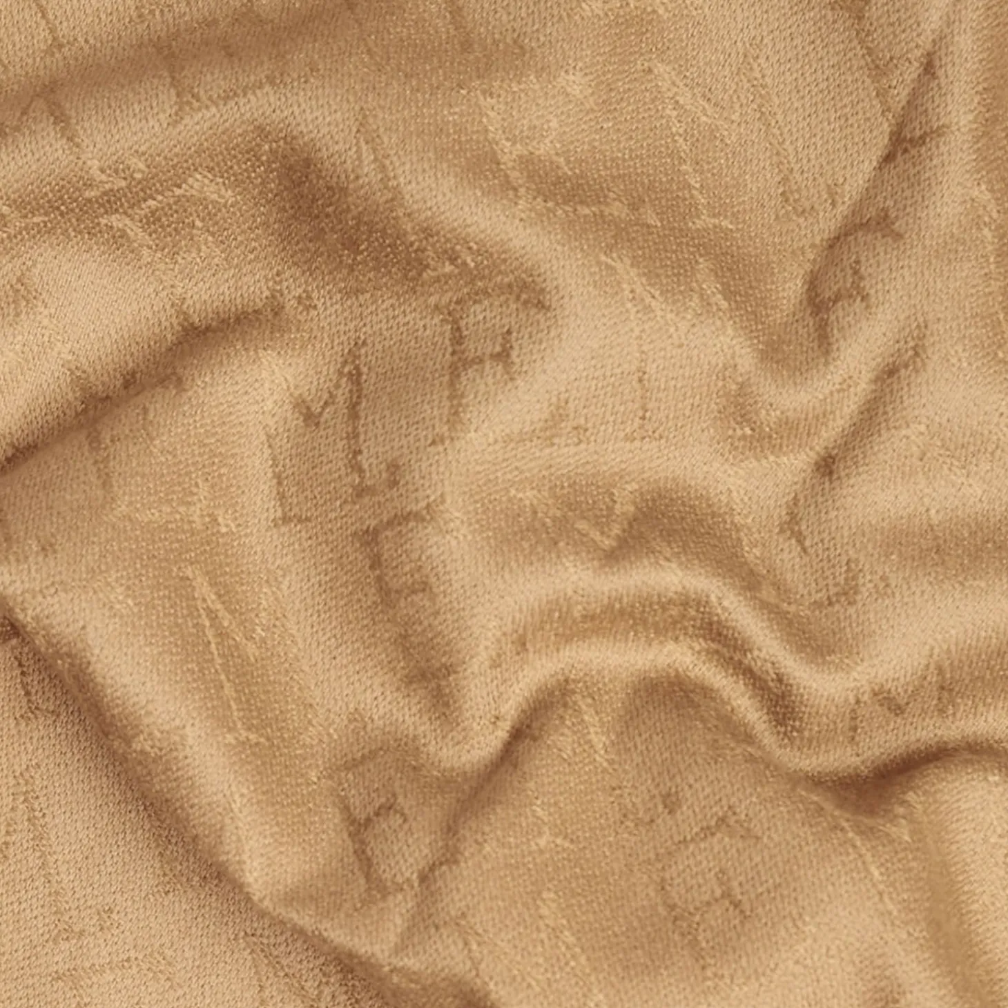 Camel Em Logo Scarf In Wool And Cashmere