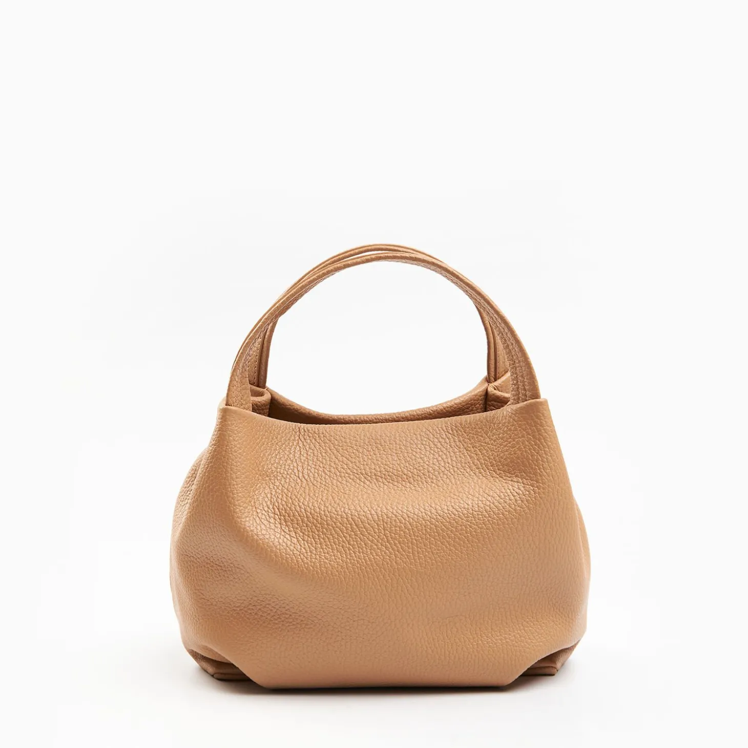 Camel Textured Leather Soft Mini Bag