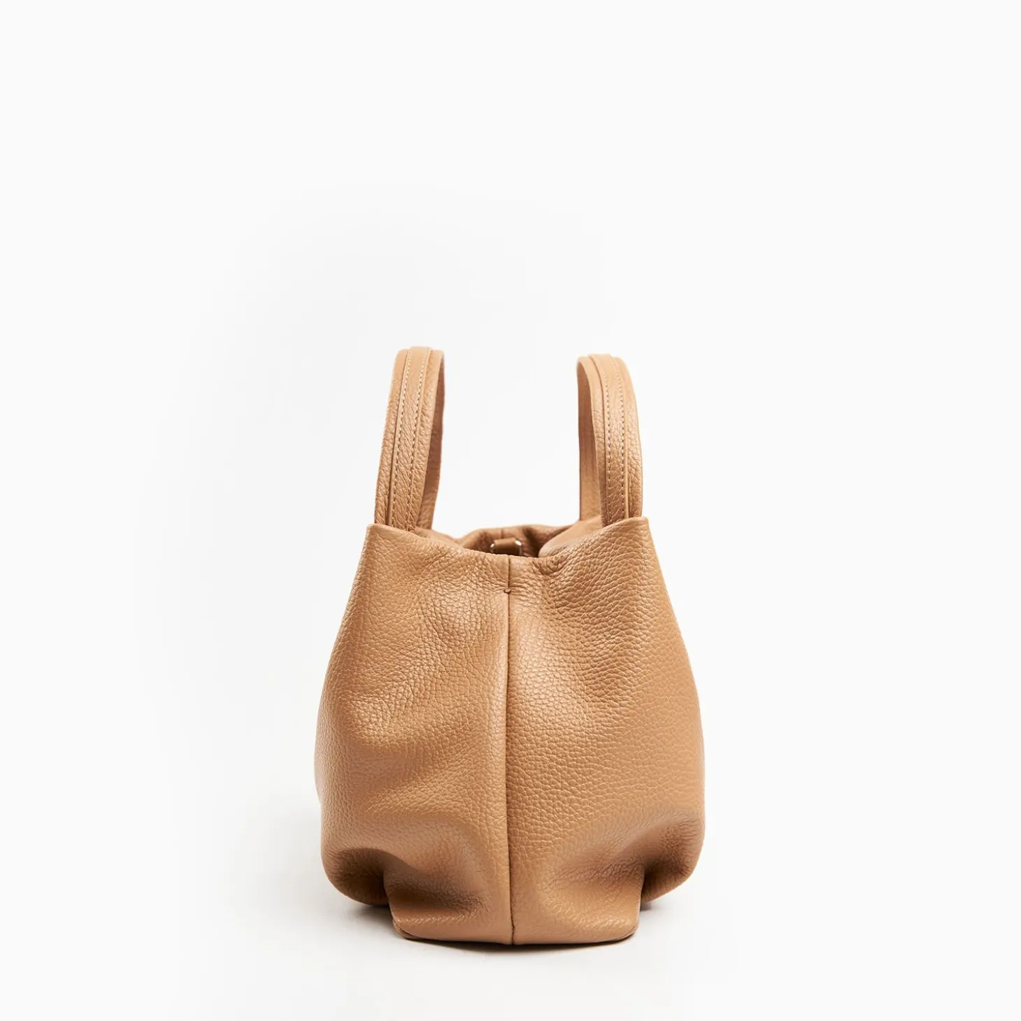 Camel Textured Leather Soft Mini Bag
