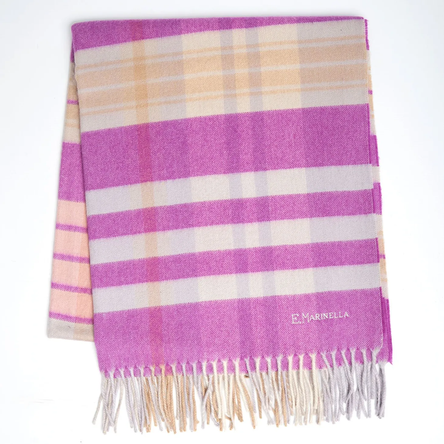 Cashmere Stole With Check Design