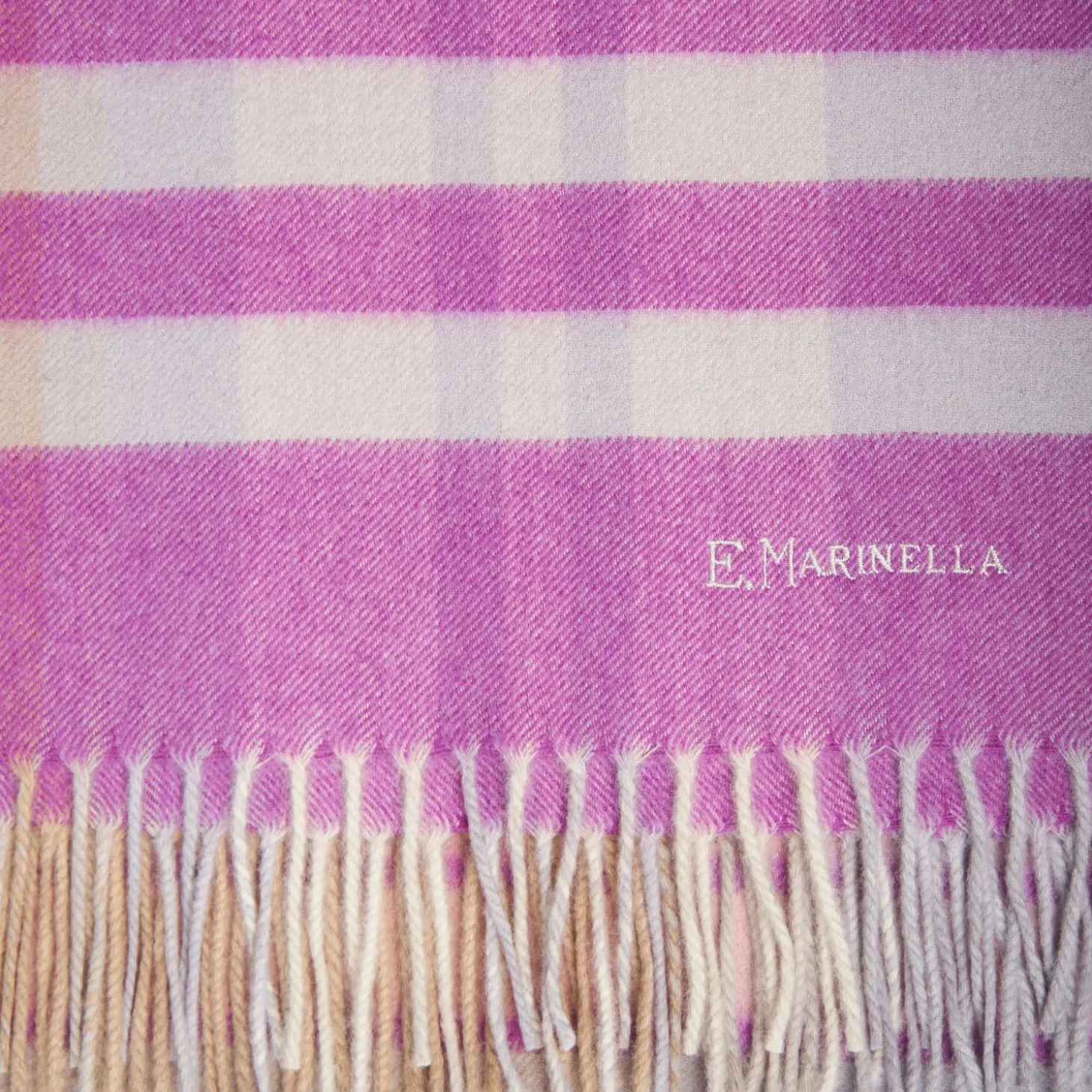Cashmere Stole With Check Design
