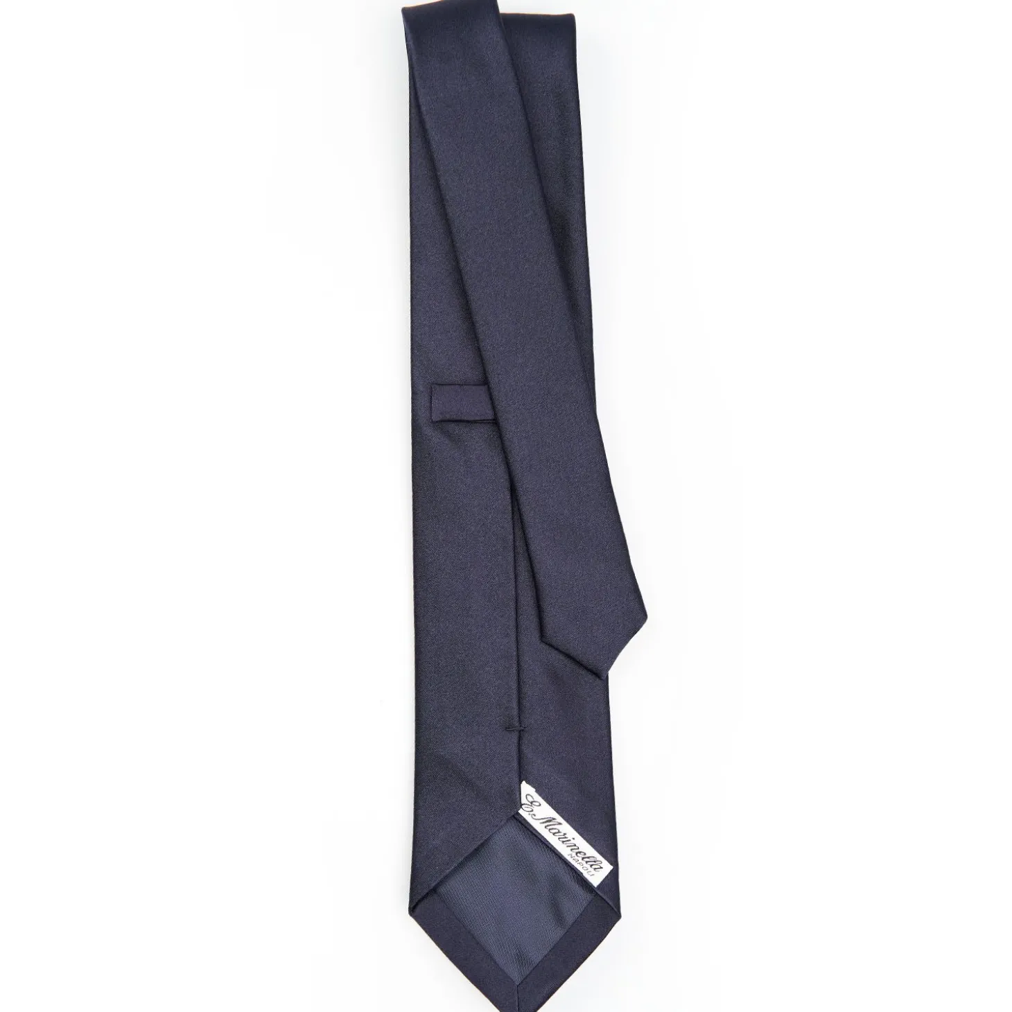 Cerimonial Solid Dark Blue Silk Satin Tie