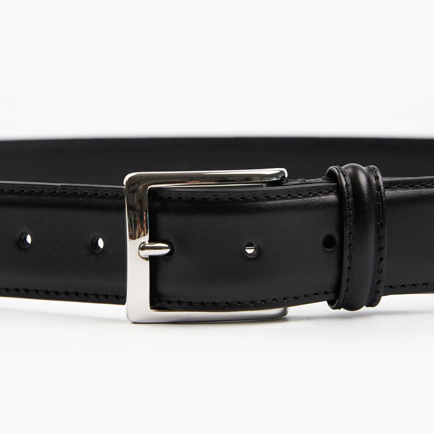 Classic Black Leather Belt 35 Mm