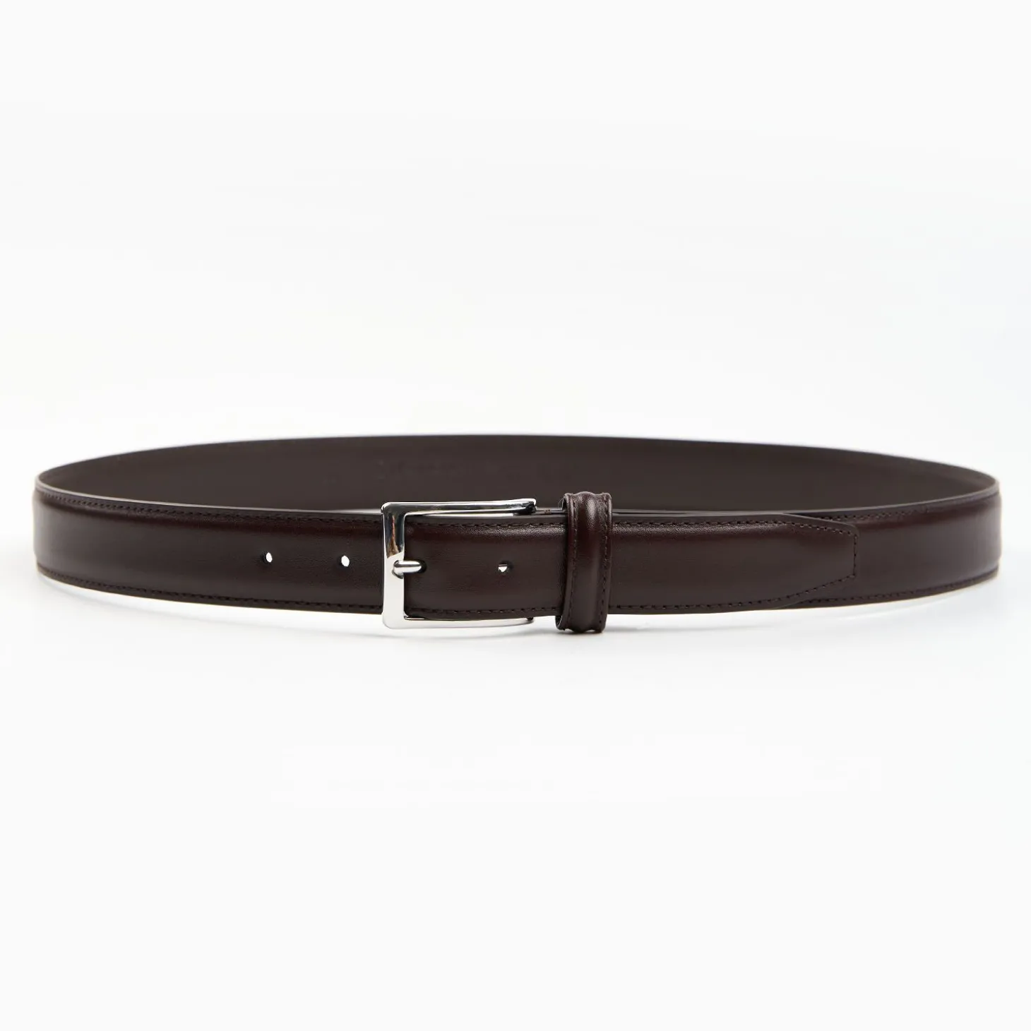 Classic Chocolate Dark Leather Belt 30 Mm