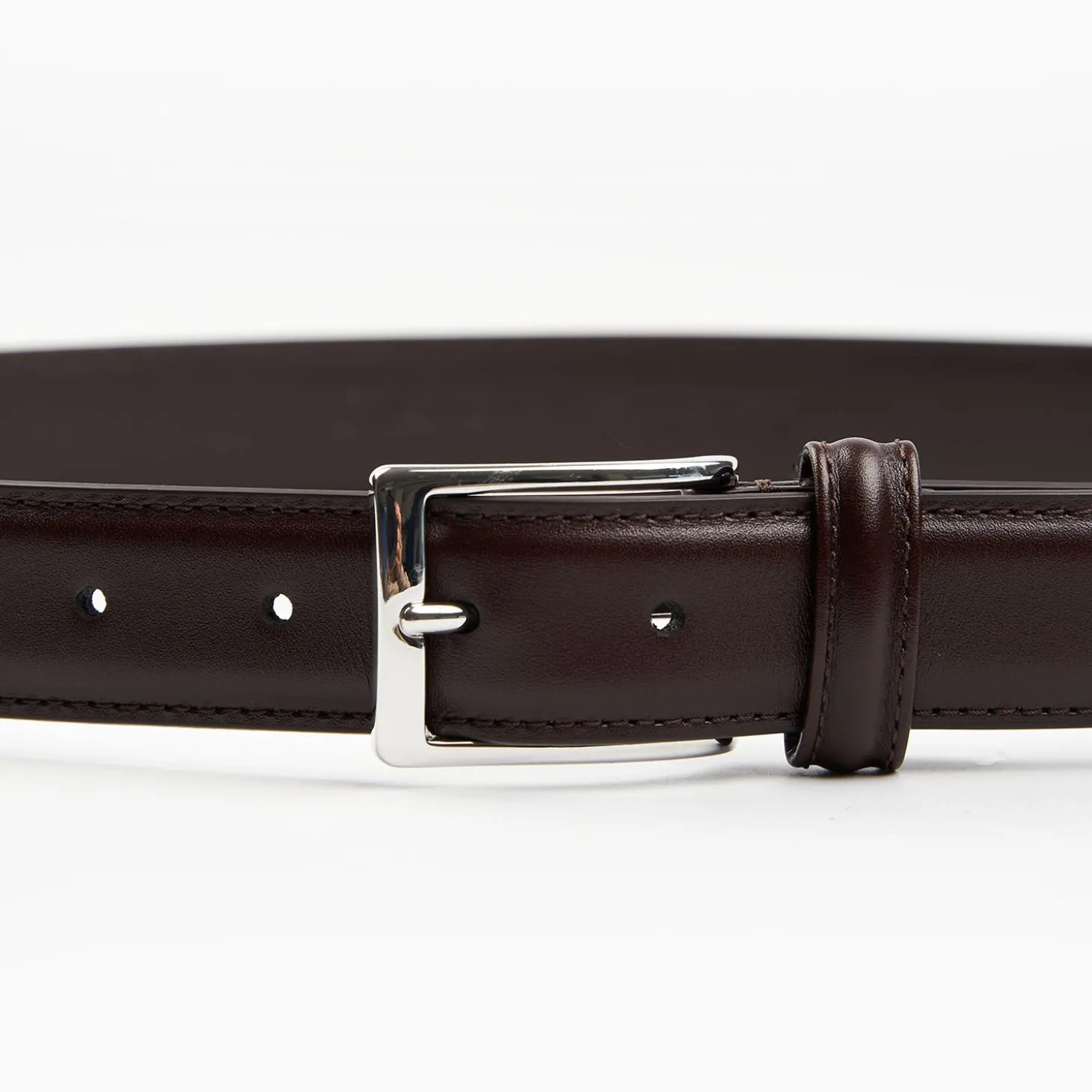 Classic Chocolate Dark Leather Belt 30 Mm