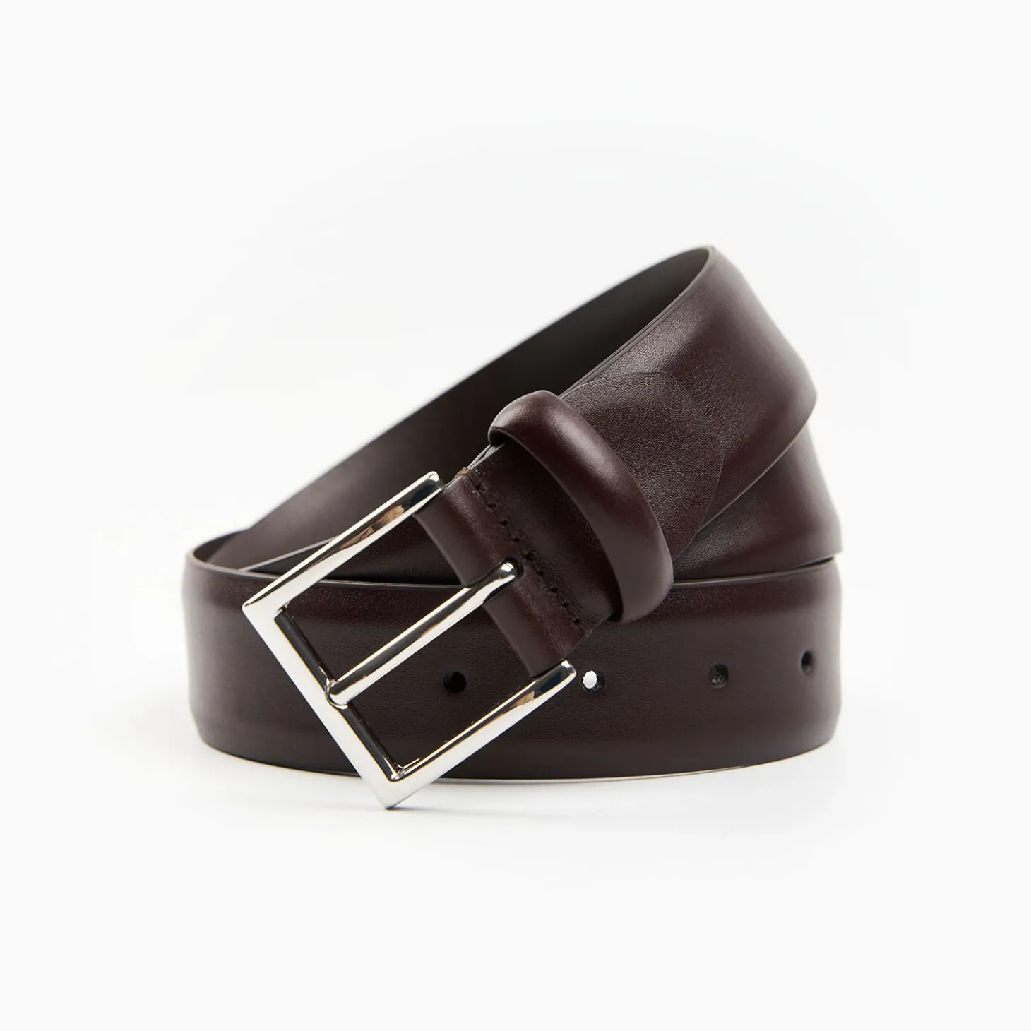 Classic Chocolate Dark Leather Belt 35 Mm
