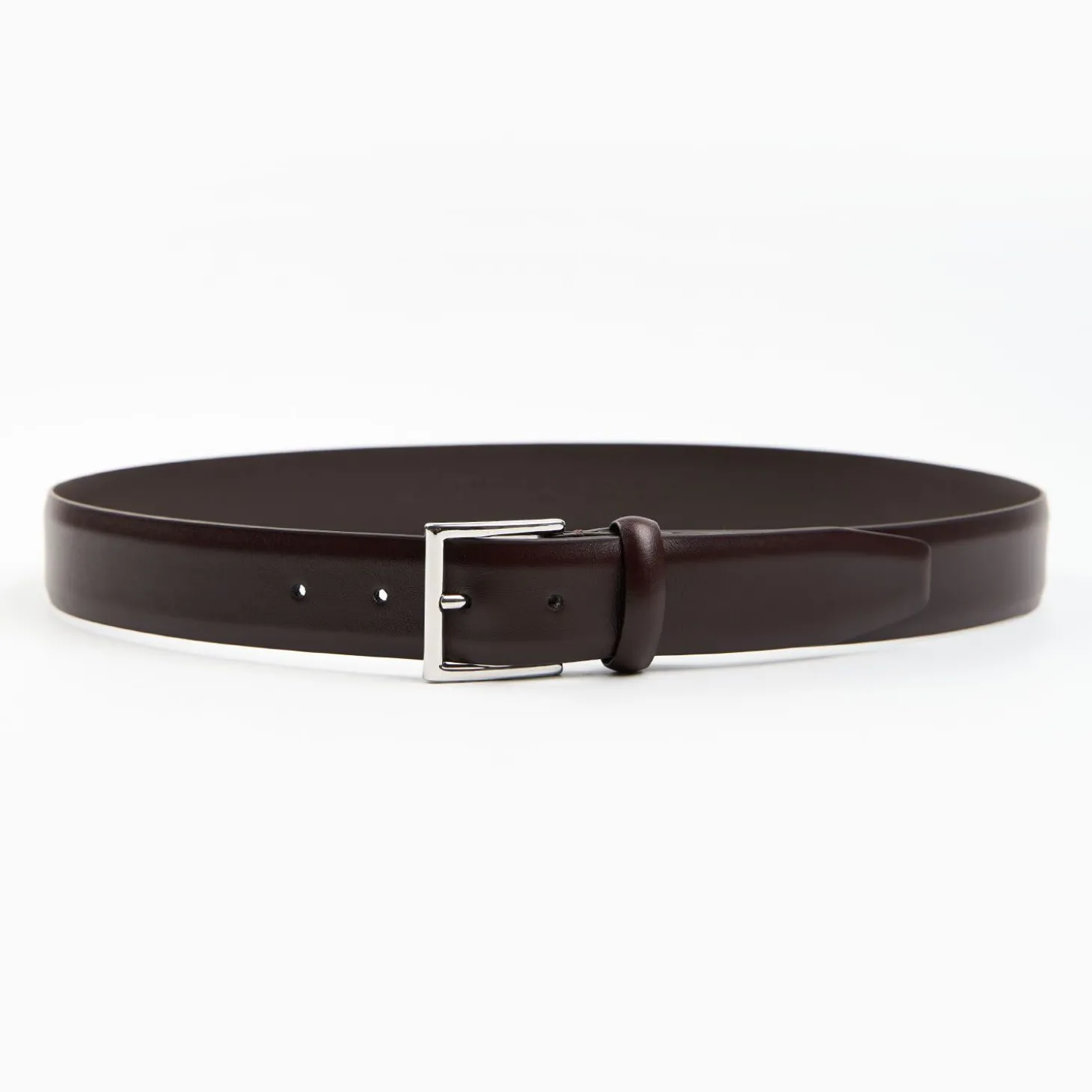 Classic Chocolate Dark Leather Belt 35 Mm