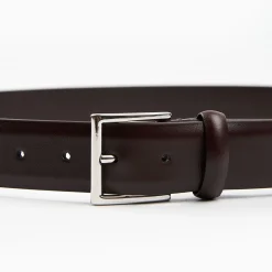 Classic Chocolate Dark Leather Belt 35 Mm