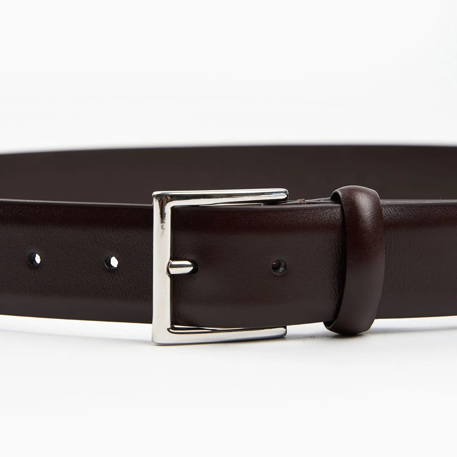 Classic Chocolate Dark Leather Belt 35 Mm
