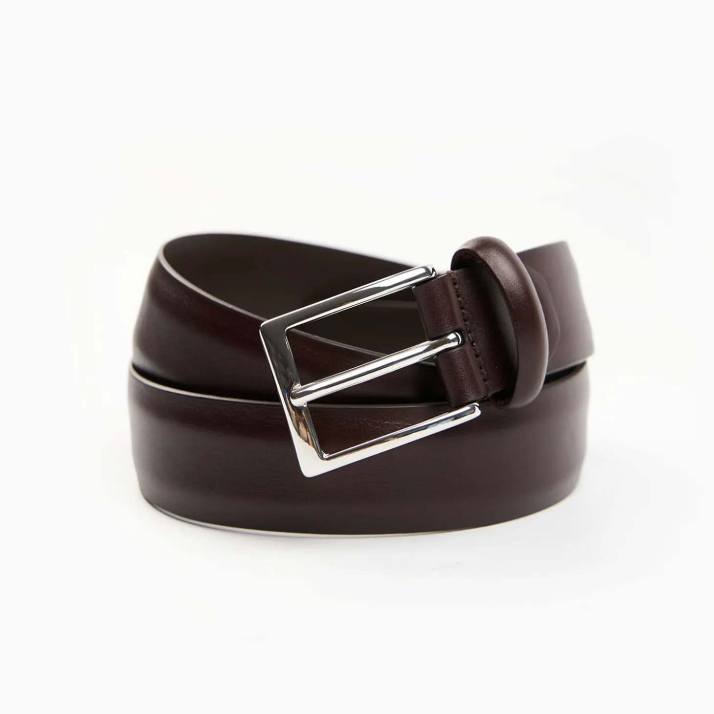 Classic Chocolate Dark Leather Belt 30 Mm