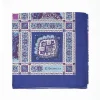 Dark And Blue Wool Stole - Floral Pattern