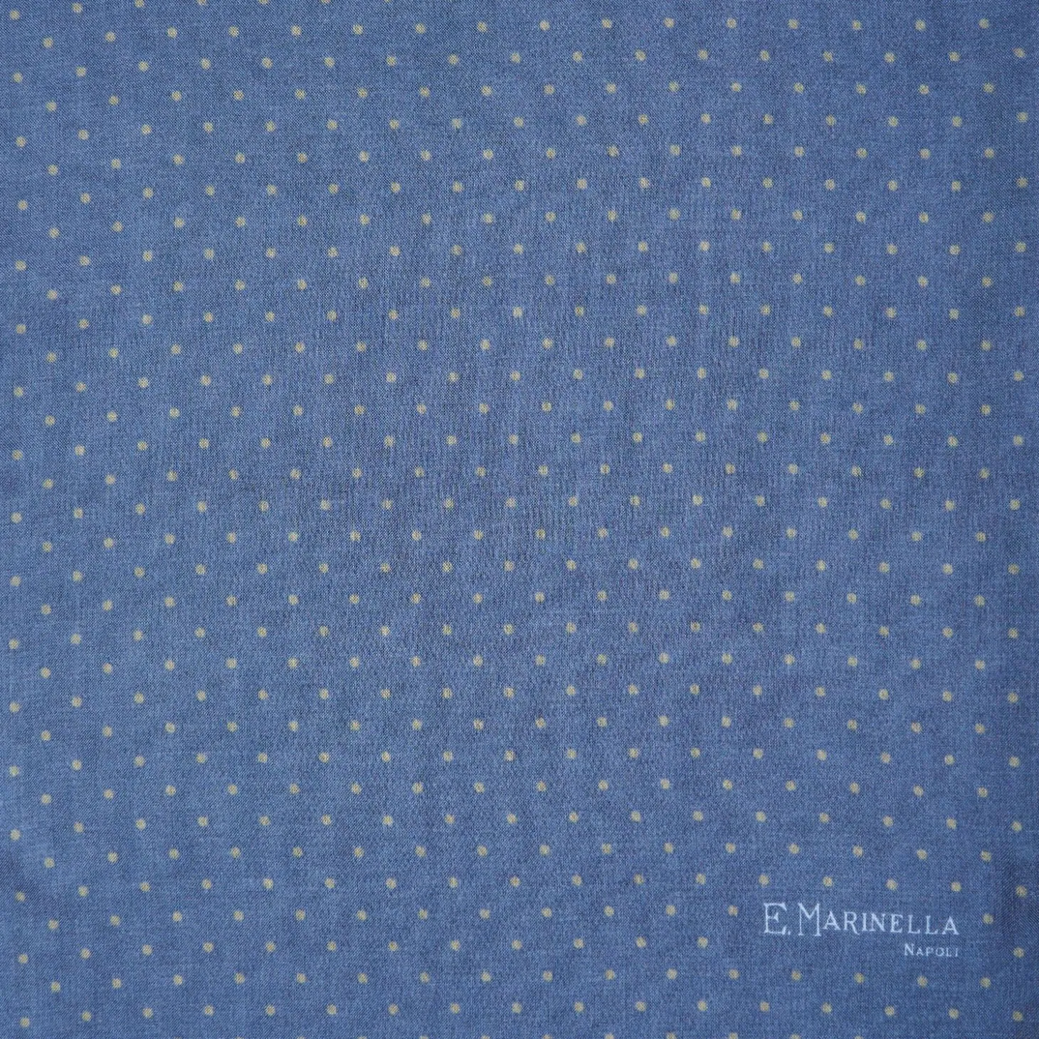 Dark And Light Blue Double Patterned Wool And Silk Scarf