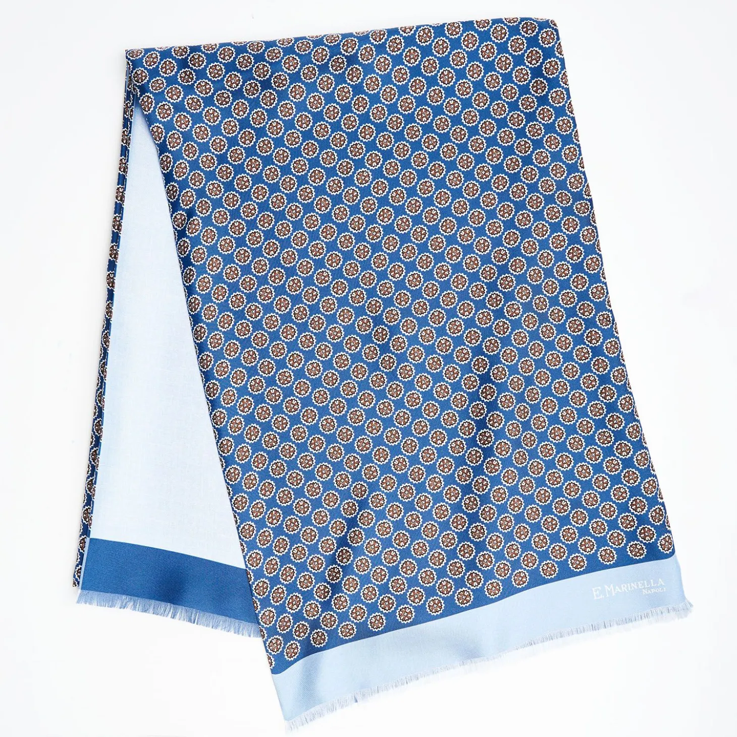 Dark And Light Blue Double Silk Scarf