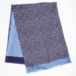 Dark And Light Blue Double Silk Scarf