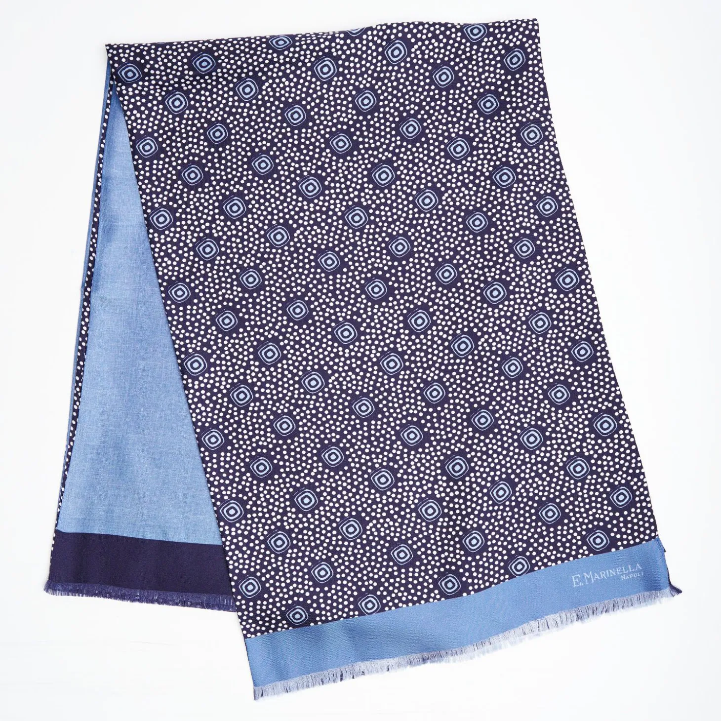 Dark And Light Blue Double Silk Scarf