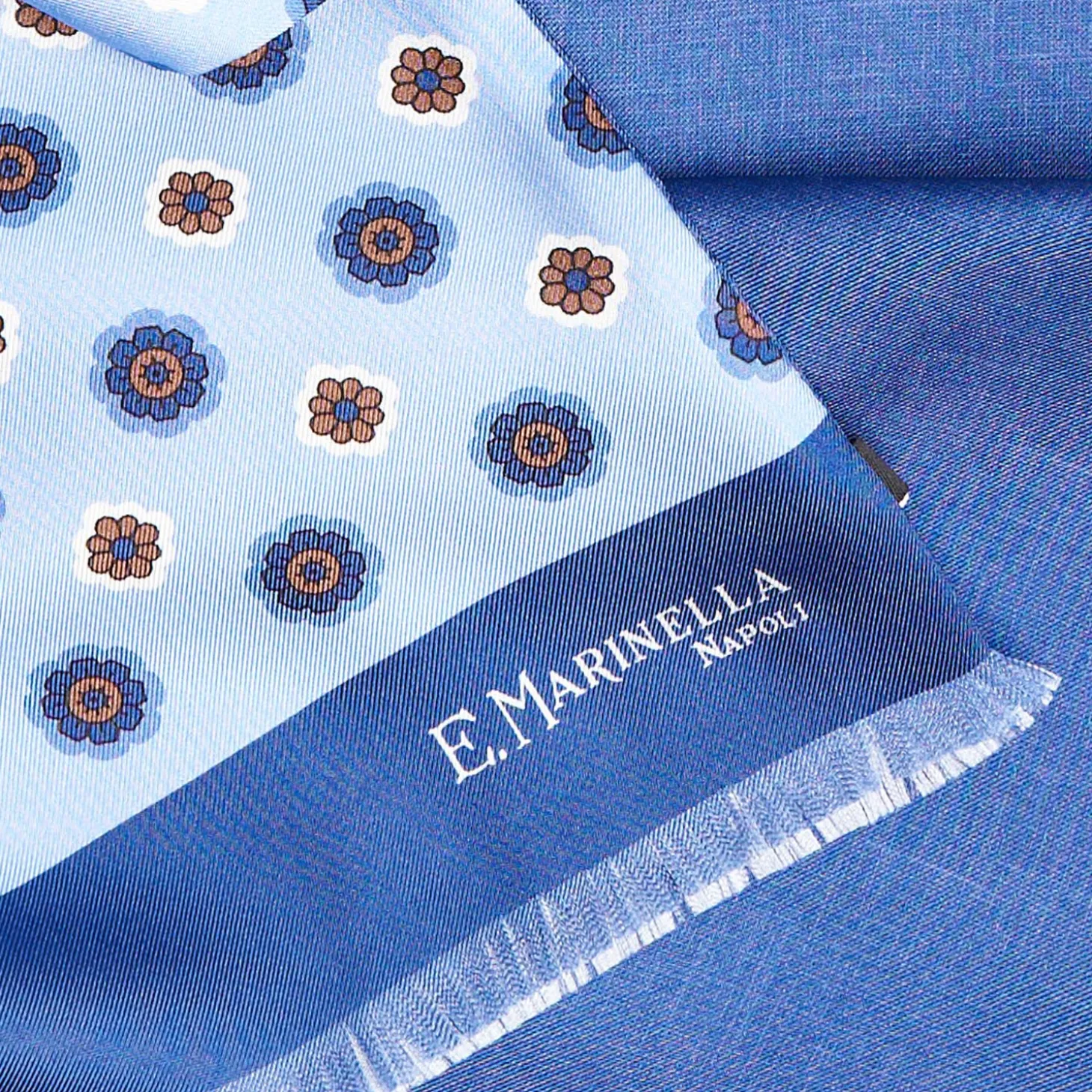 Dark And Light Blue Double Silk Scarf