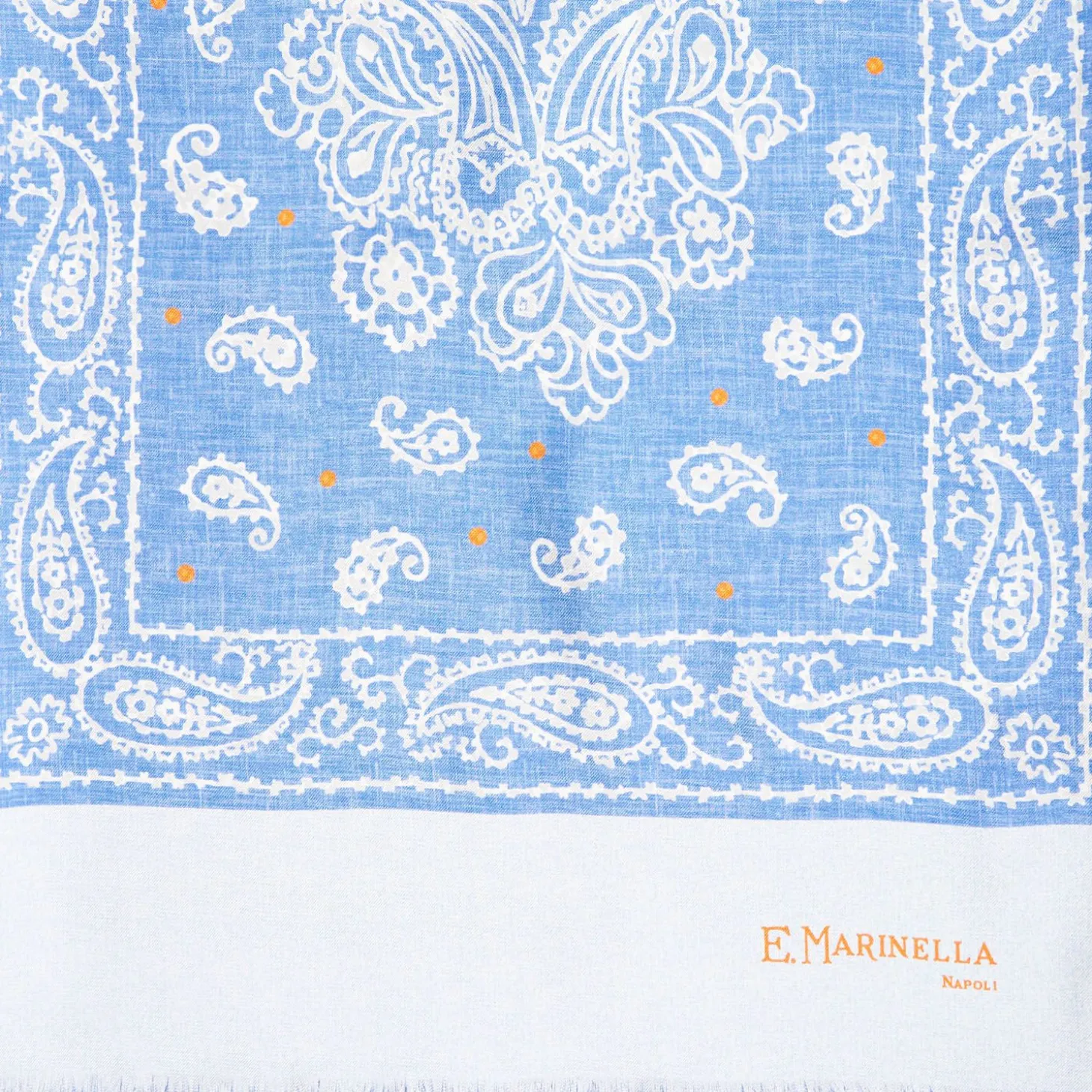 Dark And Light Blue Double Silk Scarf Paisley Pattern