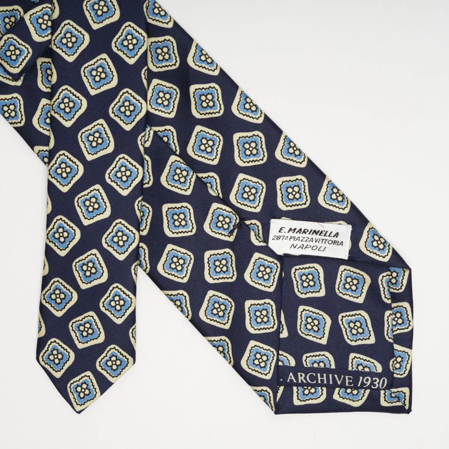 Dark Blue Archivio Collection Silk Tie 1930-01