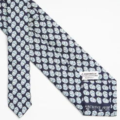 Dark Blue Archivio Collection Silk Tie 1938-1-01
