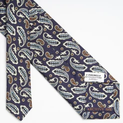 Dark Blue Archivio Collection Silk Tie 1930-1-01