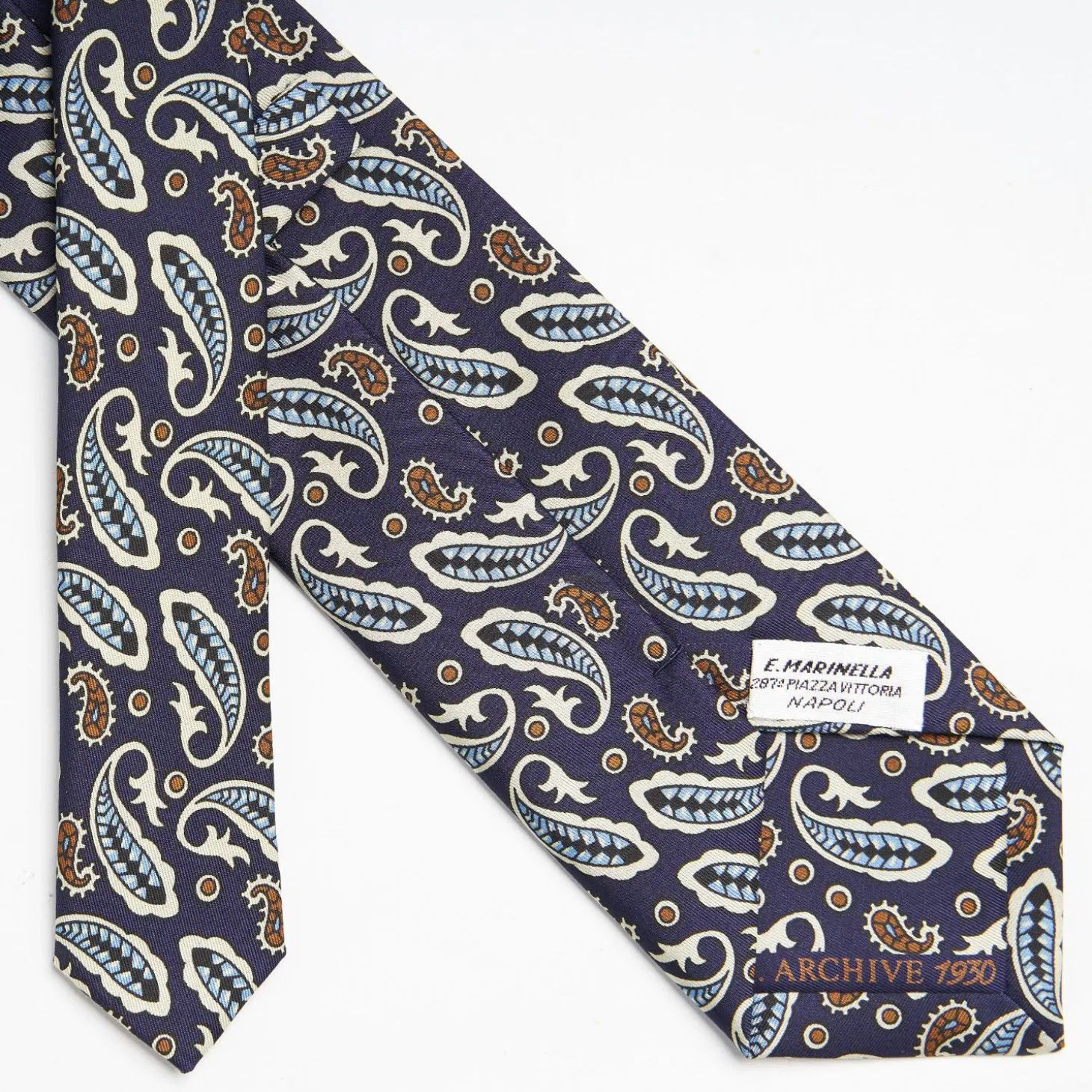 Dark Blue Archivio Collection Silk Tie 1930-1-01
