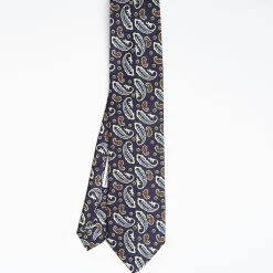 Dark Blue Archivio Collection Silk Tie 1930-1-01