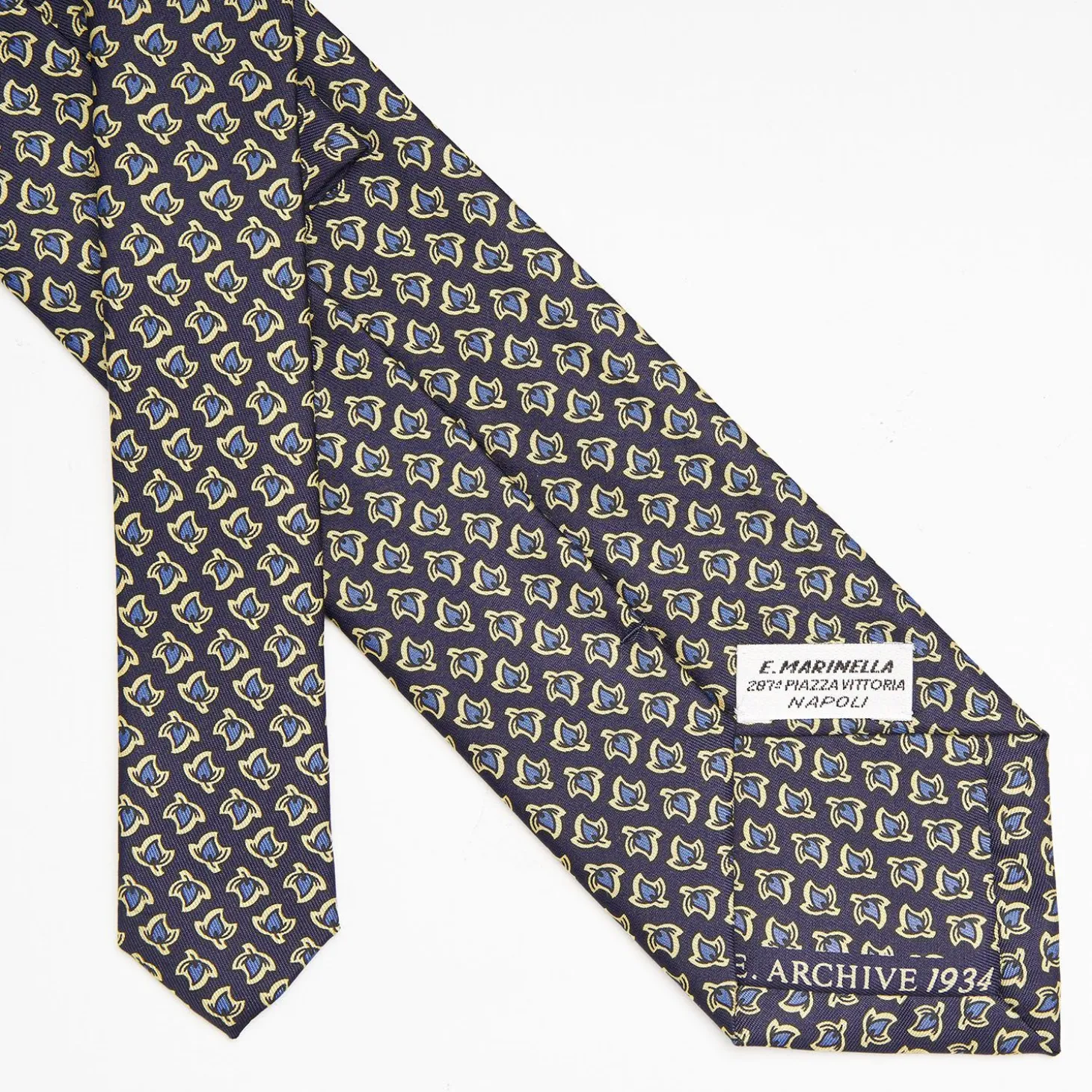 Dark Blue Archivio Collection Silk Tie 1934-01