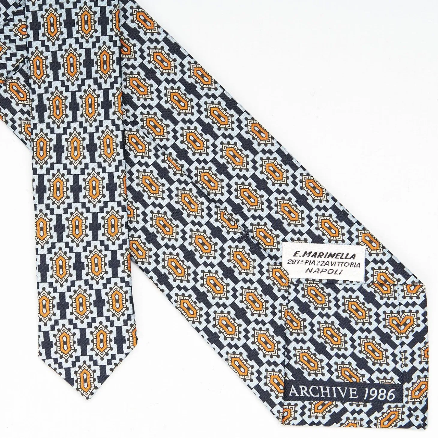 Dark Blue Archivio Collection Silk Tie 1986-02
