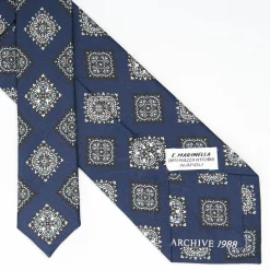 Dark Blue Archivio Collection Silk Tie 1988-01
