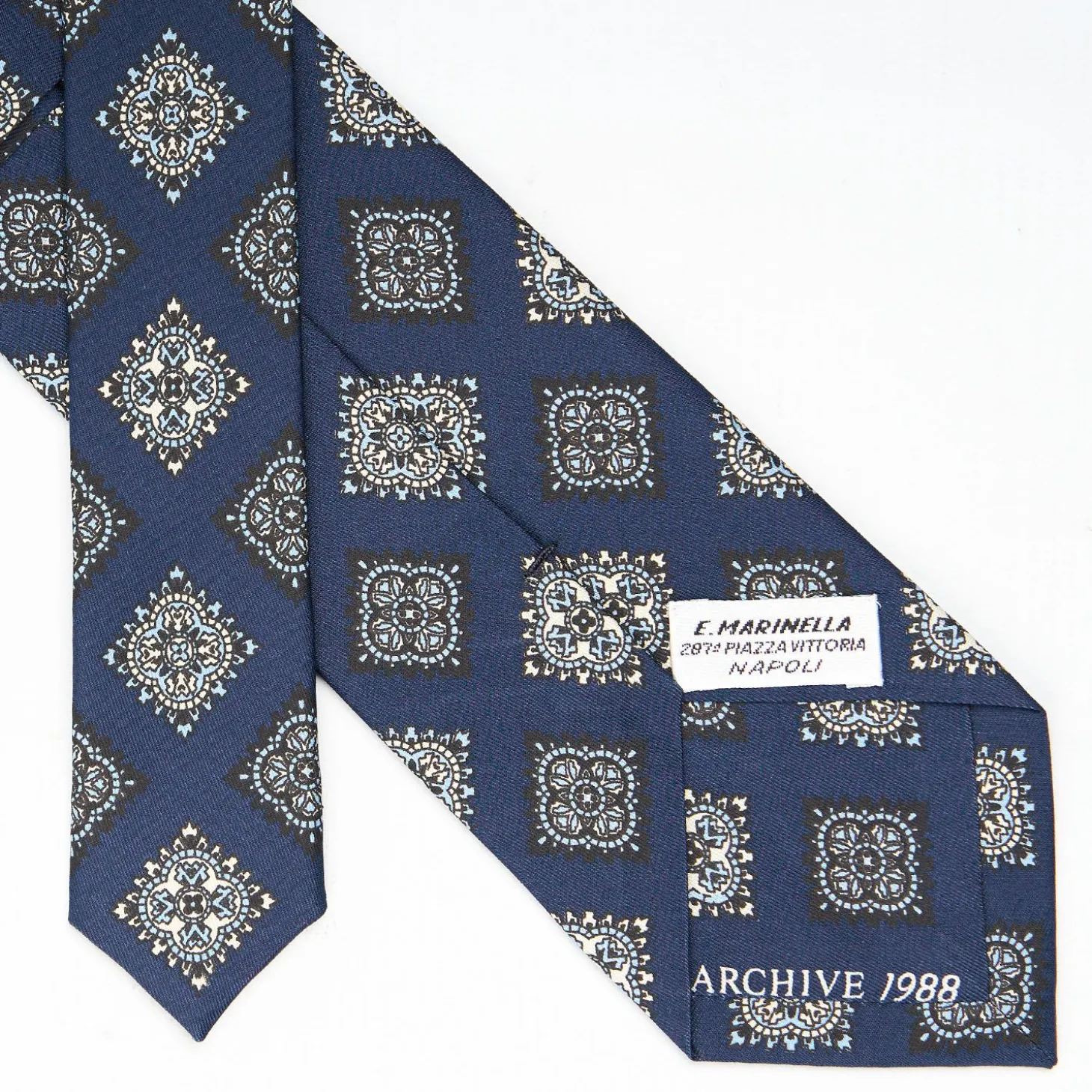 Dark Blue Archivio Collection Silk Tie 1988-01
