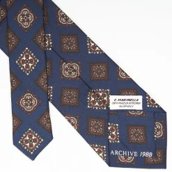 Dark Blue Archivio Collection Silk Tie 1988-02