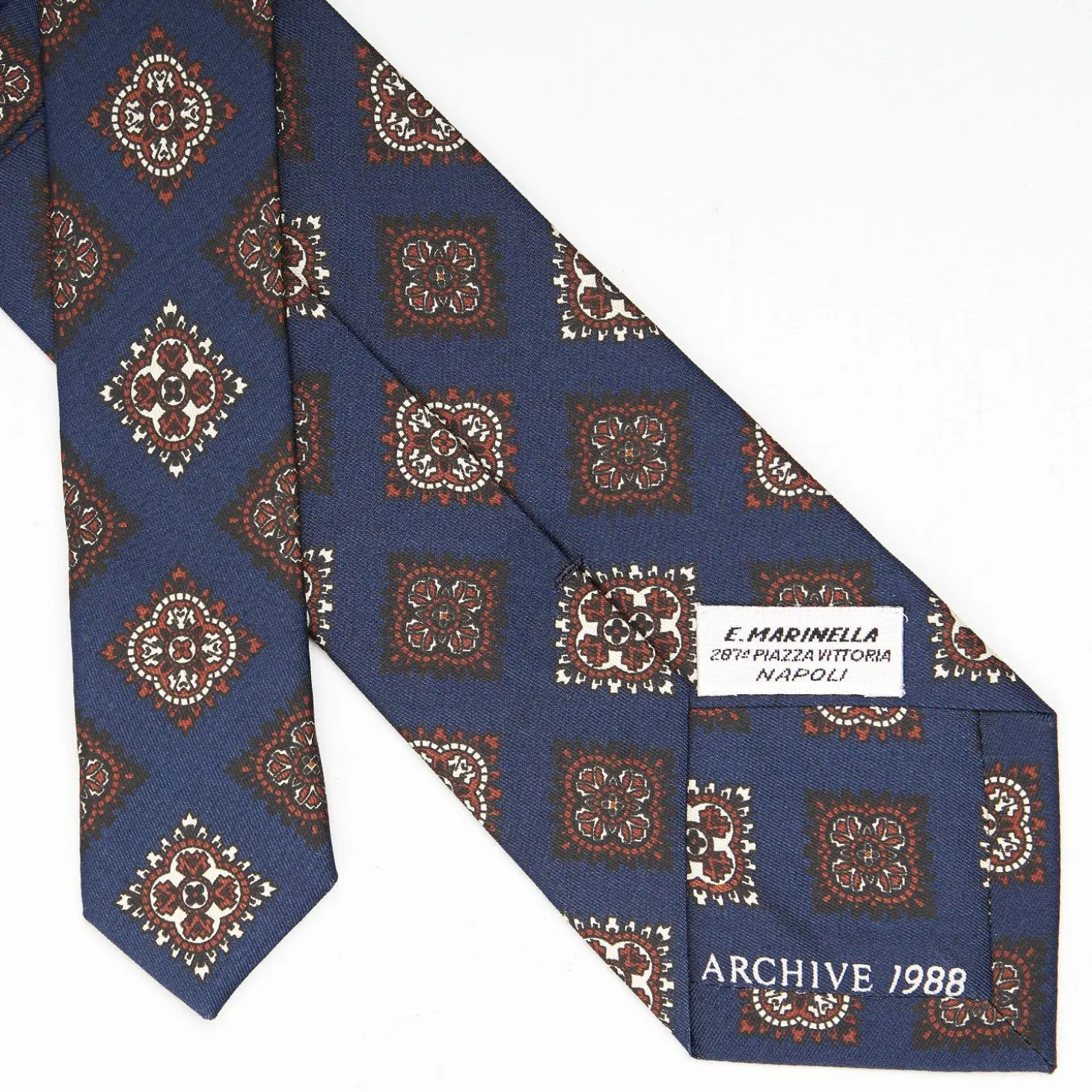 Dark Blue Archivio Collection Silk Tie 1988-02