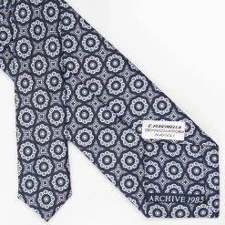 Dark Blue Archivio Collection Silk Tie 1985-01