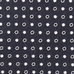 Dark Blue Ceremonial Jacquard Silk Tie Small Geometric Pattern