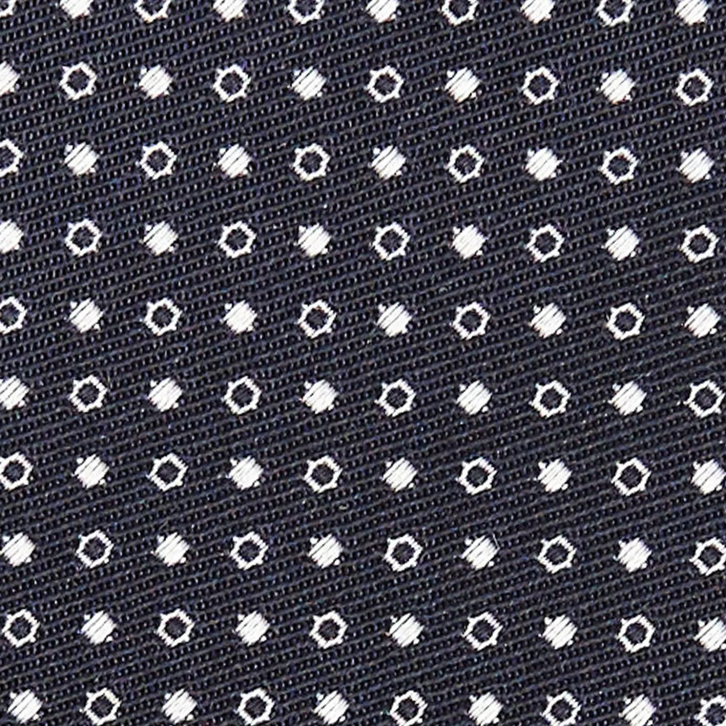 Dark Blue Ceremonial Jacquard Silk Tie Small Geometric Pattern