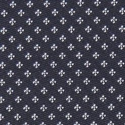 Dark Blue Ceremonial Jacquard Silk Tie Small Geometric Pattern