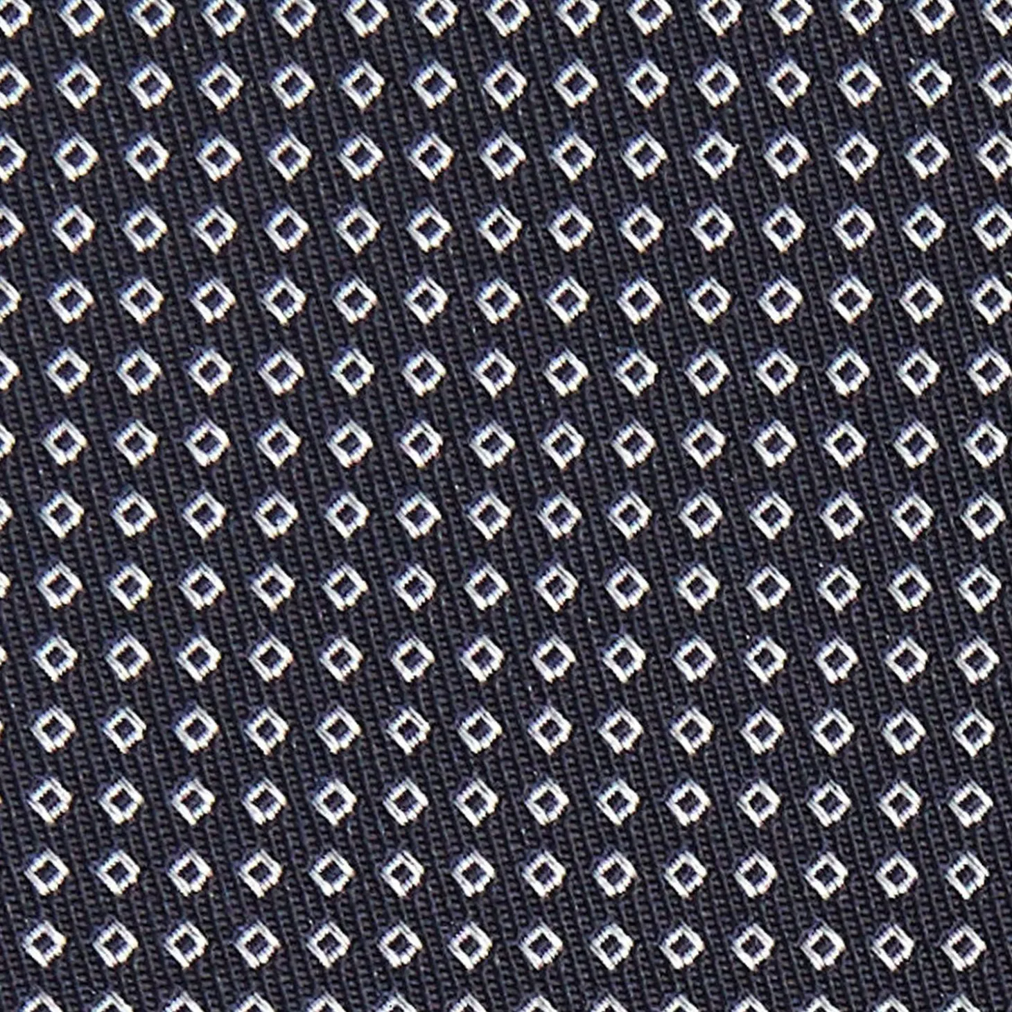 Dark Blue Ceremonial Jacquard Silk Tie Small Geometric Pattern