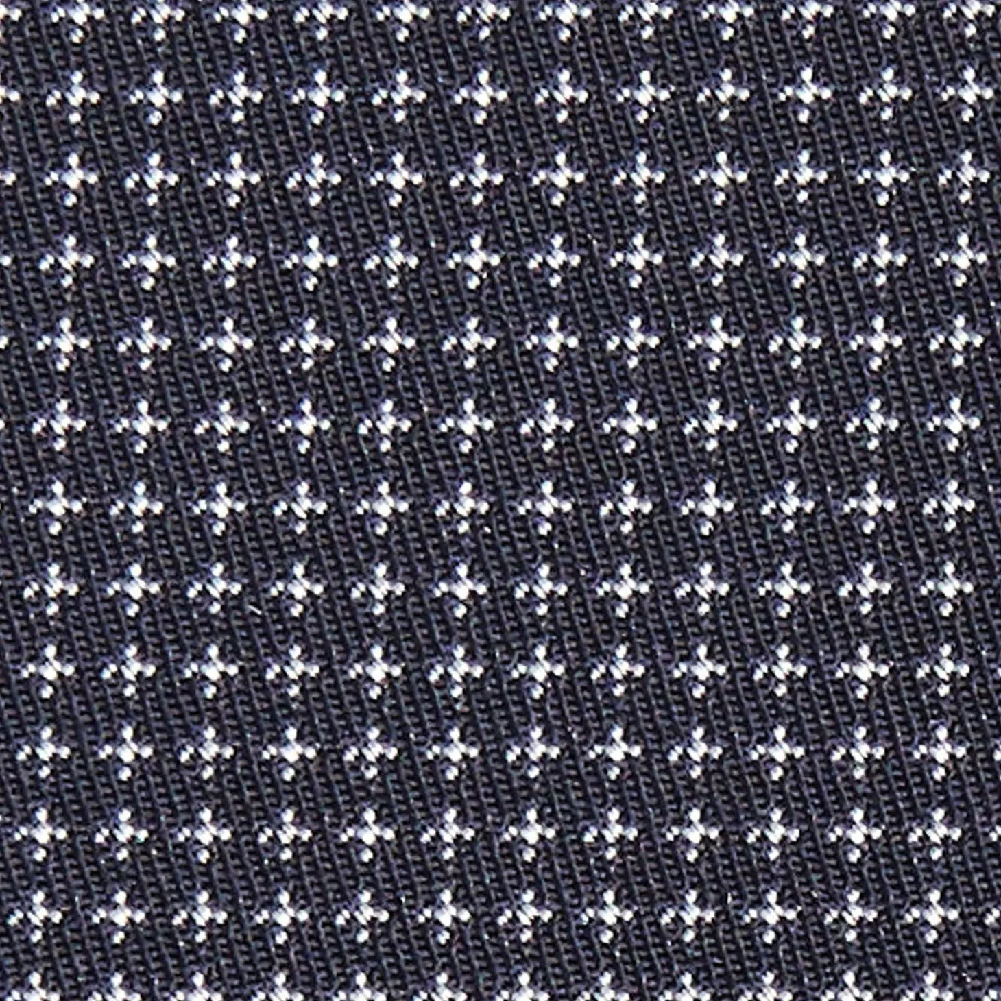 Dark Blue Ceremonial Jacquard Silk Tie - Small Geometric Pattern