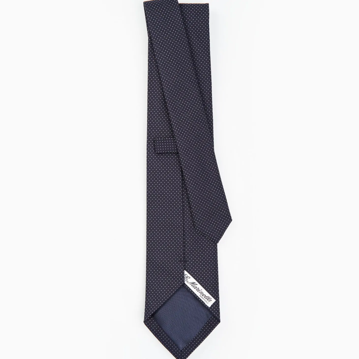 Dark Blue Ceremonial Jacquard Silk Tie Small Geometric Pattern